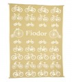 Detská deka a obliečka na vankúš s menom dieťaťa/chlapci bicykle