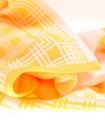 organicka pletena žltá deka s vlastným menom
