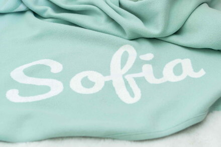 Detská deka s menom/kolekcia 2021/mint