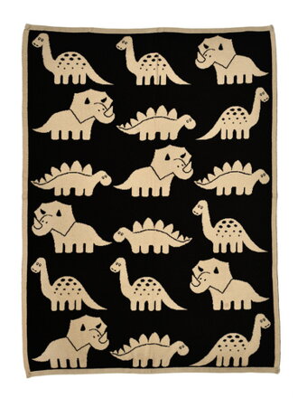 Detská deka s menom dieťatka, motív DINOSAURUS