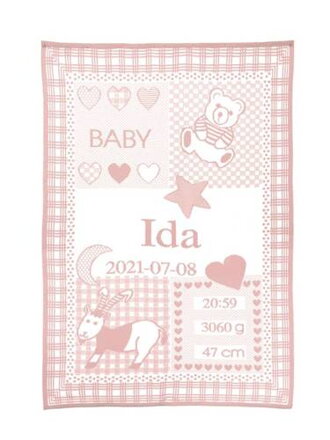 Detská deka s menom a údajmi o narodení, motív znamenie KOZOROŽEC
