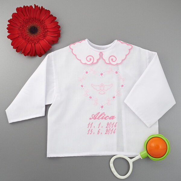 Christening shirt / a heart motive