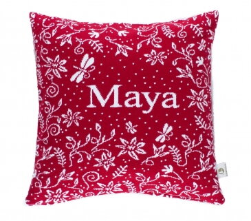 Martello Red pillowcase with flowers