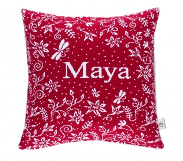 Martello Red pillowcase with flowers