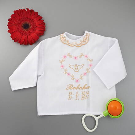 Christening shirt / a  heart motive