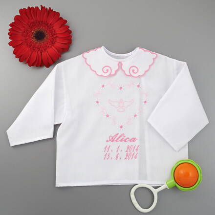 Christening shirt / a heart motive