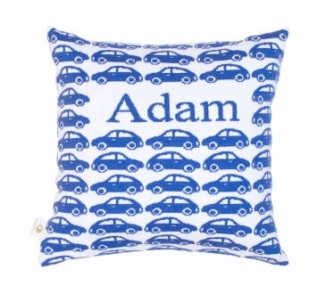 Martello Dark blue pillowcase with small cars